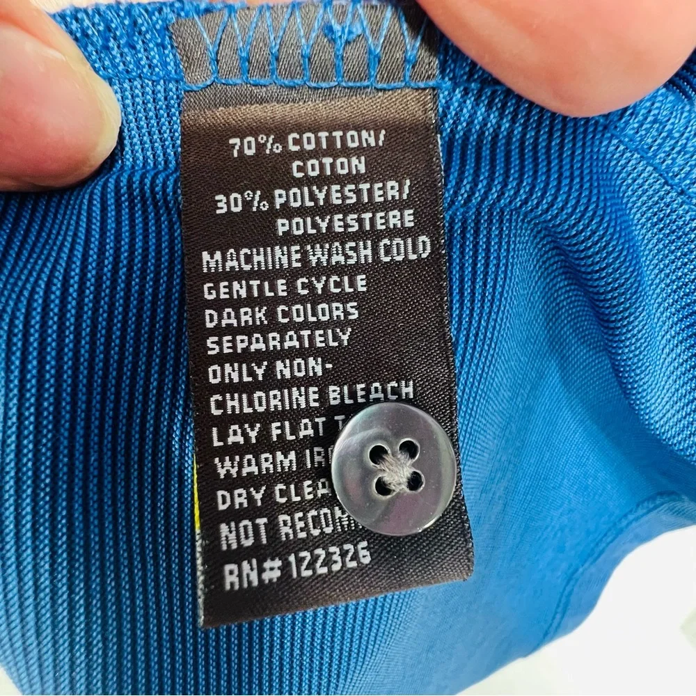 J. HILBURN Men’s Blue Polo Shirt Short Sleeve Custom Knit Polo Shirt XL - Picture 9 of 10